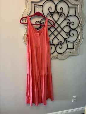 Maternity ( can also be worn not )Old Navy Coral Button-Front Tiered Maxi Dress